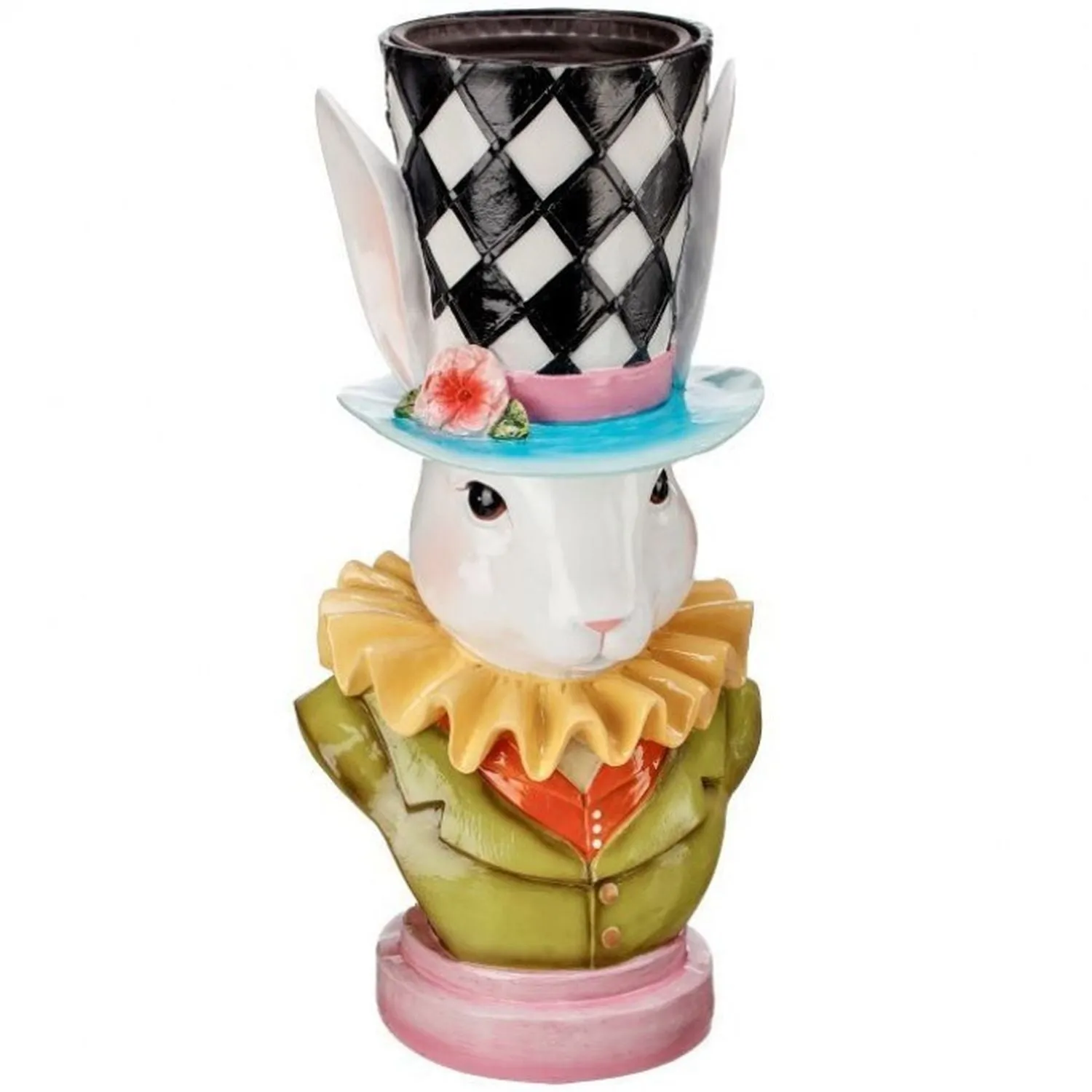 Regency International Resin Hatter Bunny Planter 18.25"