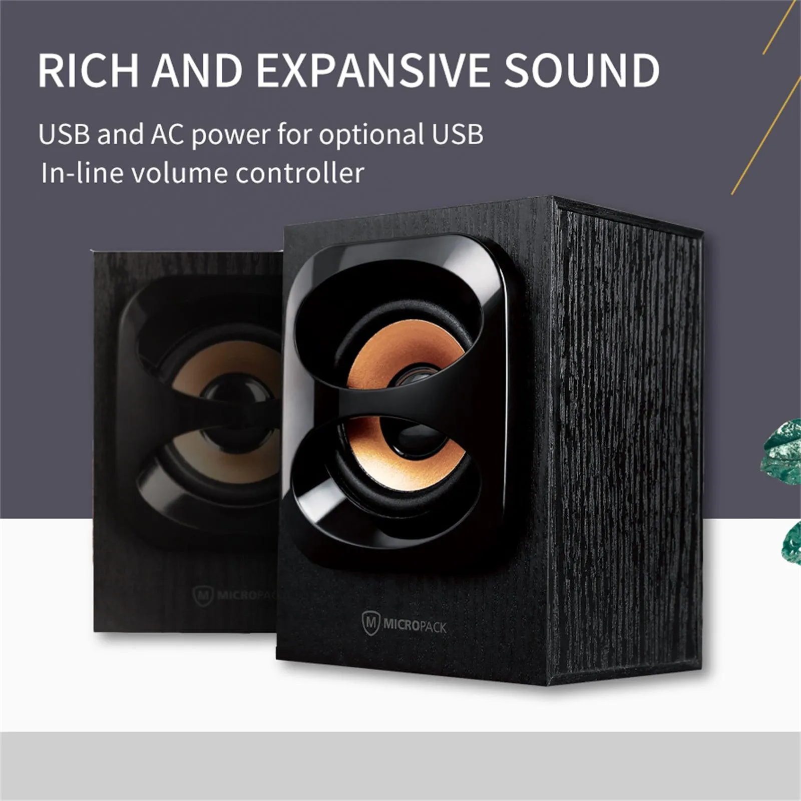 Rich Sound Multimedia Speaker USB AC Power Ensure Sound Quality and Reduce Noise