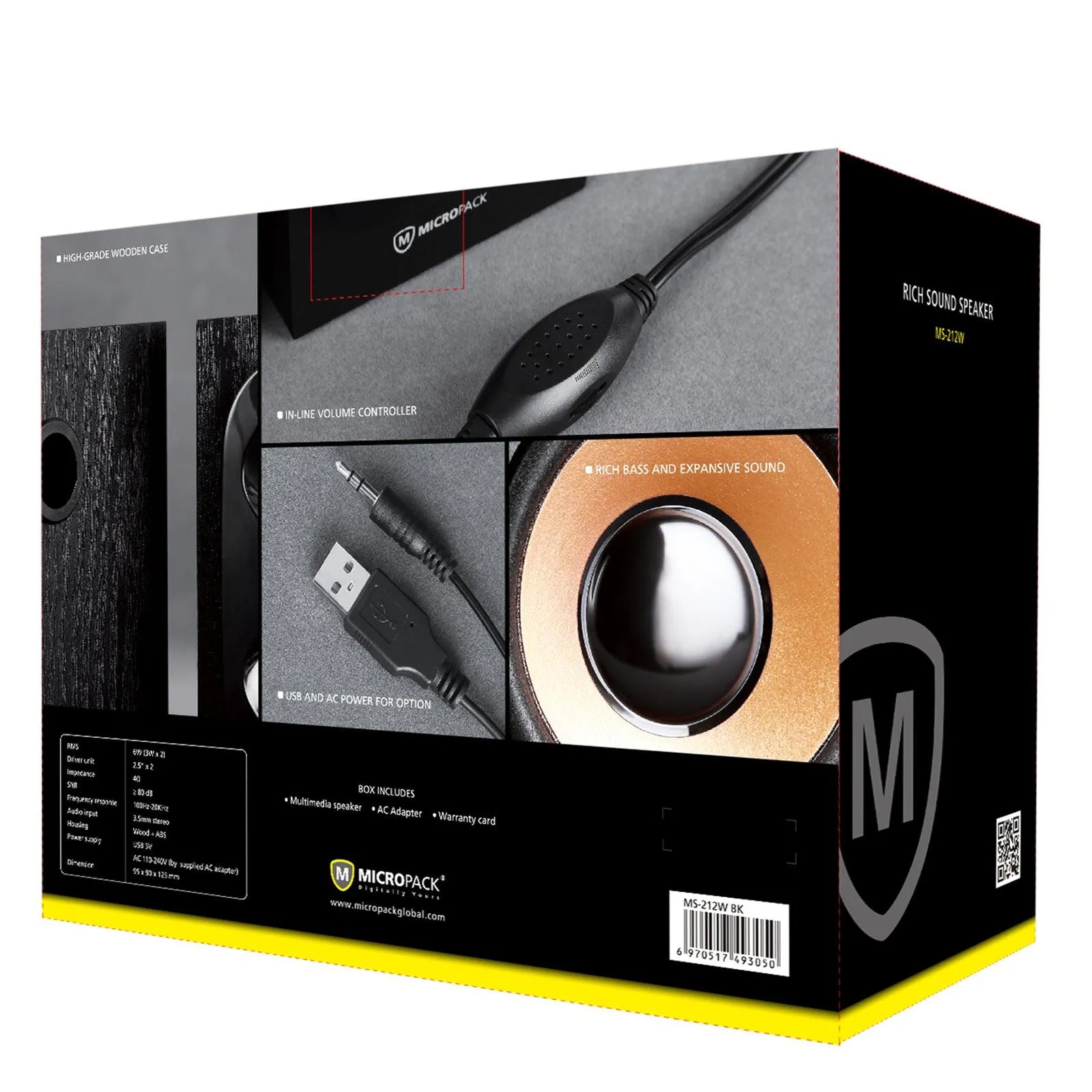 Rich Sound Multimedia Speaker USB AC Power Ensure Sound Quality and Reduce Noise