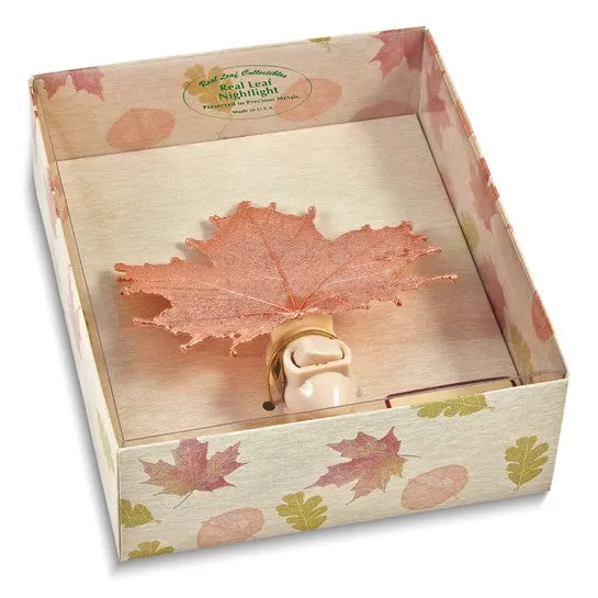 Rose Gold Dipped Real Sugar Maple Leaf Nightlight