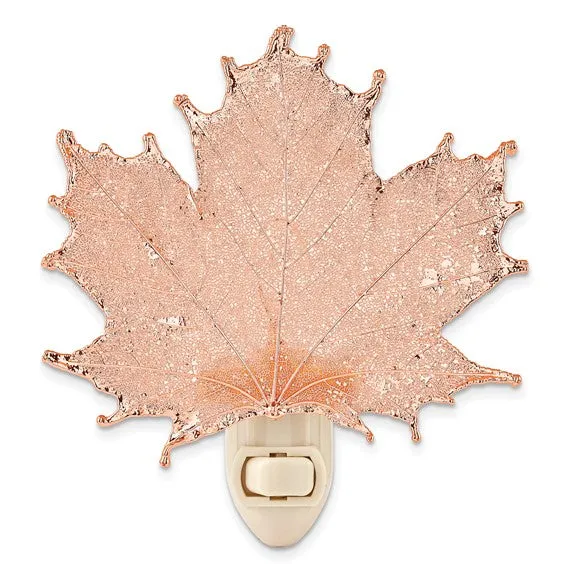 Rose Gold Dipped Real Sugar Maple Leaf Nightlight