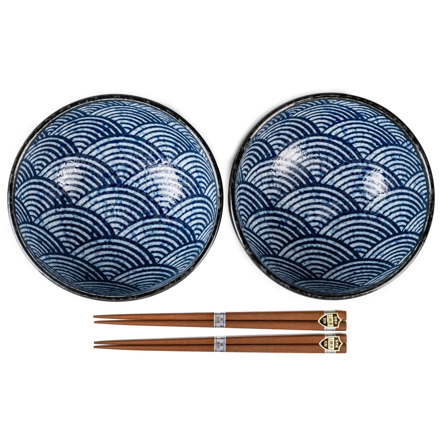 Seikaiha Japanese Udon Noodle Bowl Set