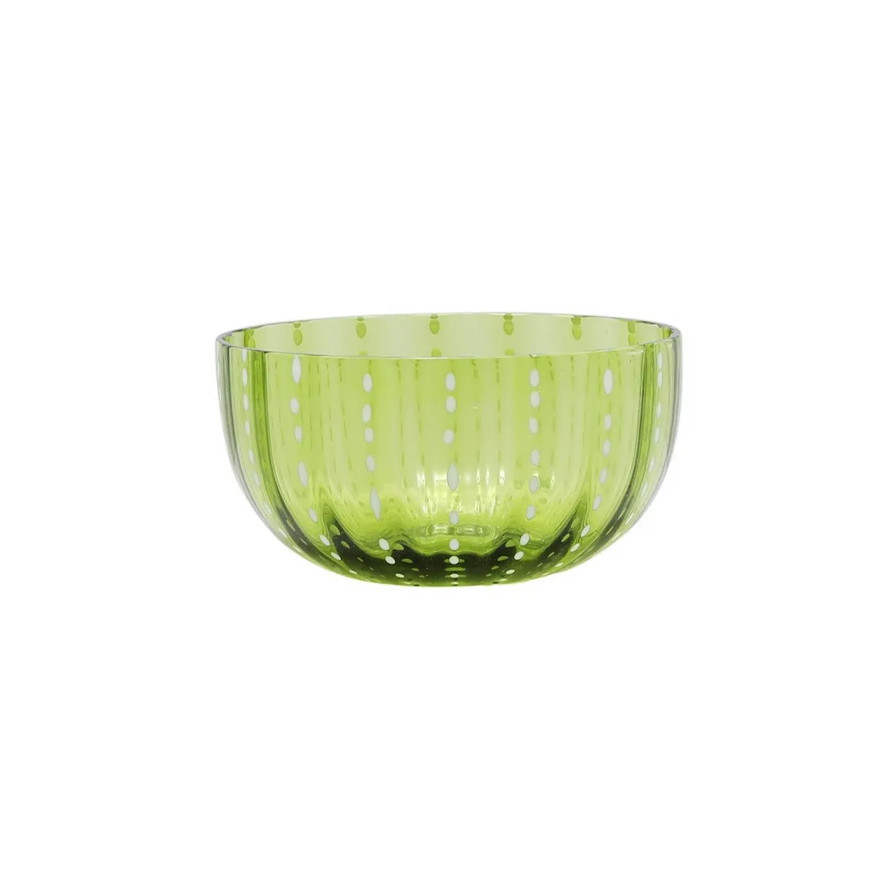 Small Handblown Italian Glass Bowl, Apple Green