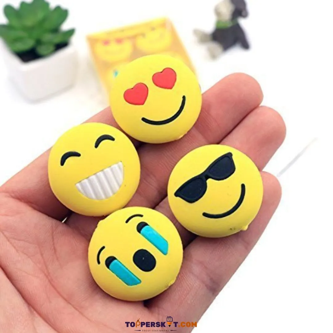 Smily Eraser Set - 4 Erasers (Pack of 1)