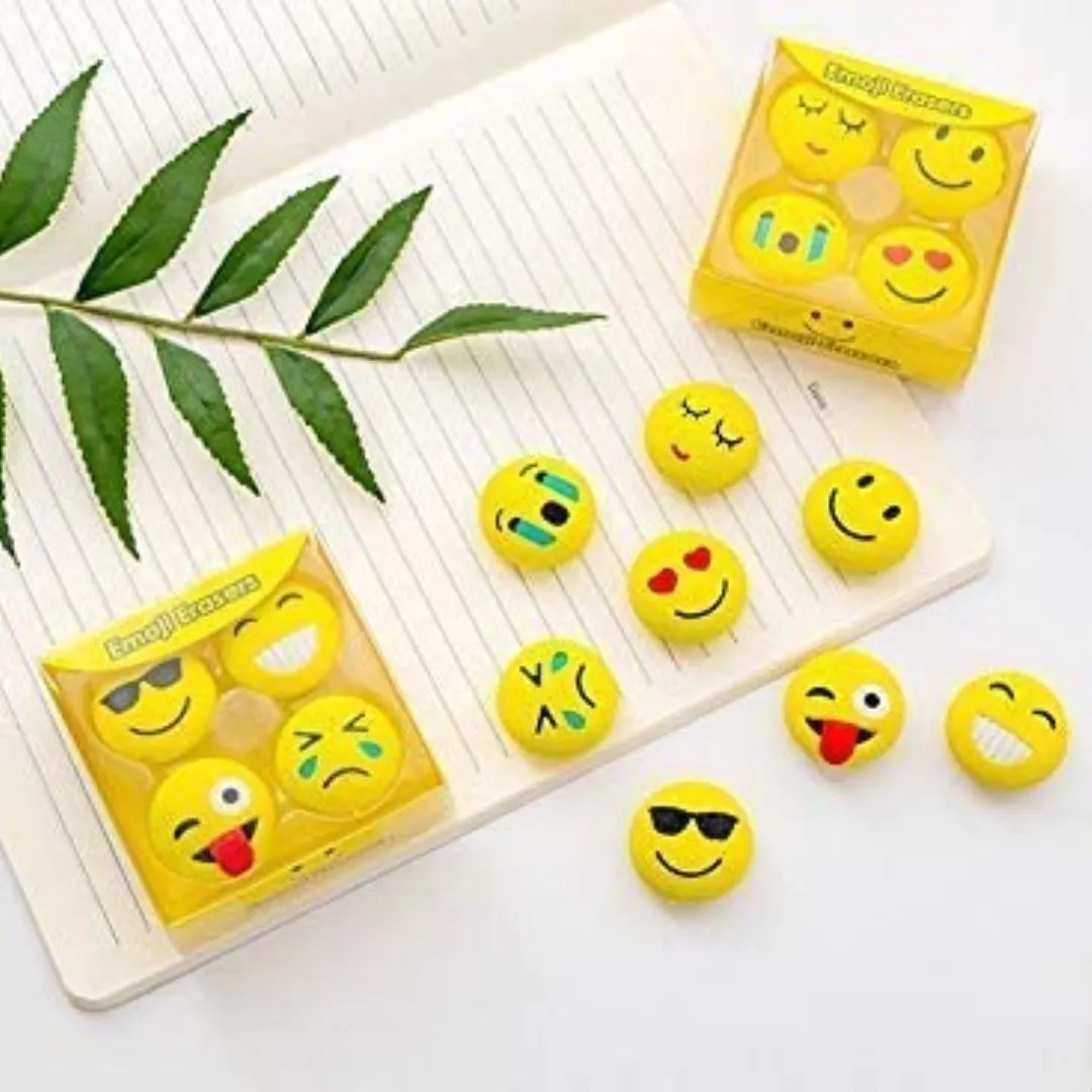 Smily Eraser Set - 4 Erasers (Pack of 1)