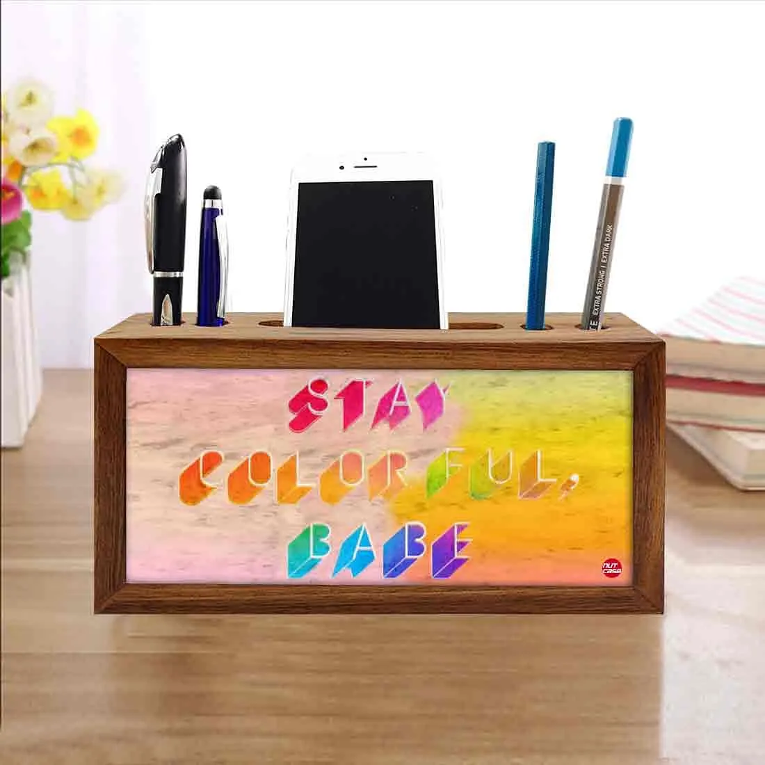 Solid Wood desk organizer - Stay Colorful