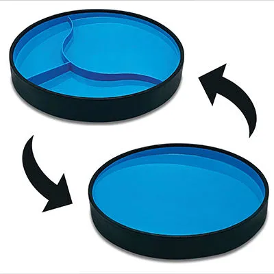 STAYnEAT Plate, Divided Suction, Slope n Scoop Dish, Large, Blue, Each