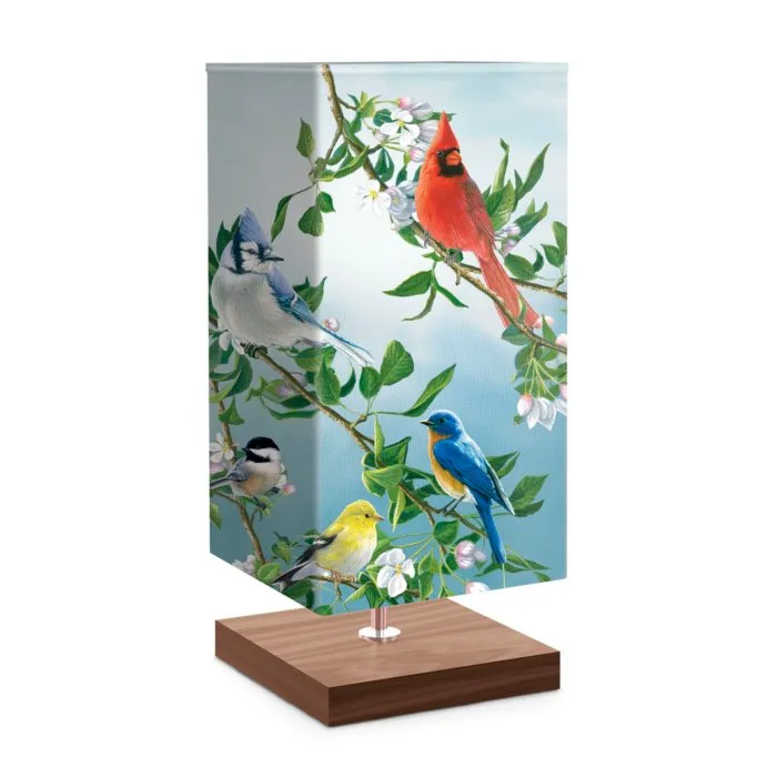 The Bradford Exchange "Treetop Friends" Songbird Art by James Hautman Table Lamp 14.5-inches