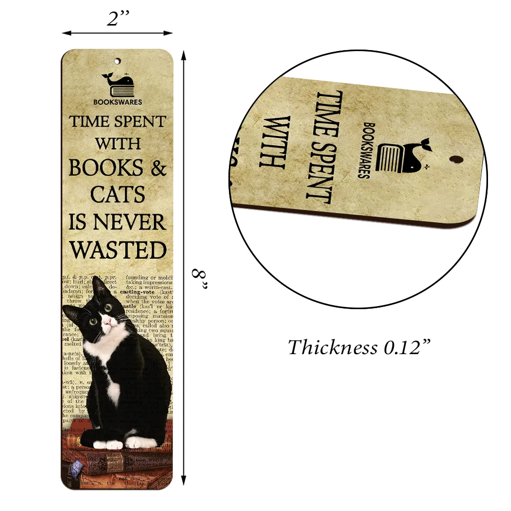 Time Spent With Books And Cats Is Never Wasted Book Lovers Gift CBM02