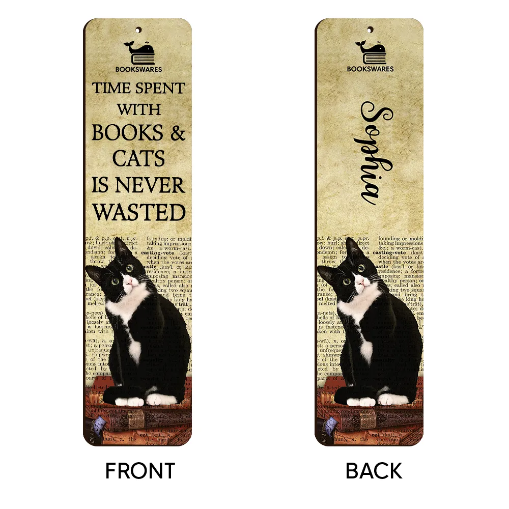 Time Spent With Books And Cats Is Never Wasted Book Lovers Gift CBM02