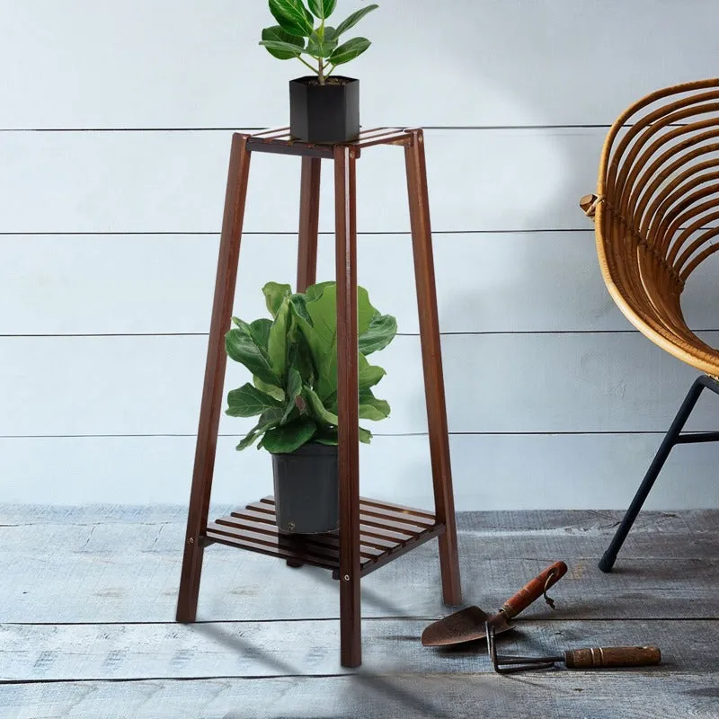 Two-Tier Small Bamboo Display Stand