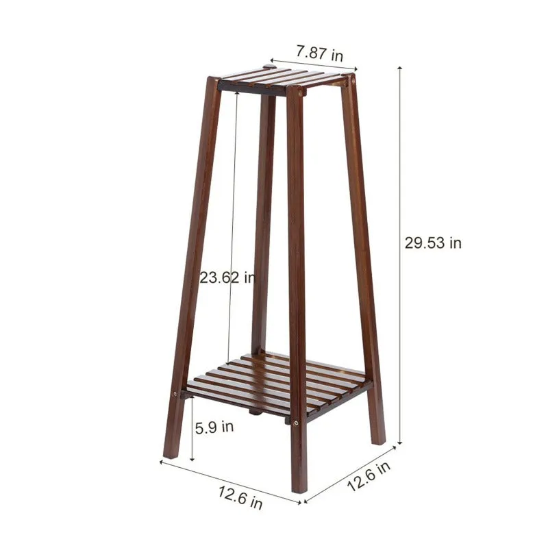 Two-Tier Small Bamboo Display Stand