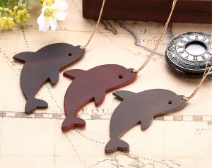 Vintage Dolphin Shape Leather Bookmarks for Travel Notebook