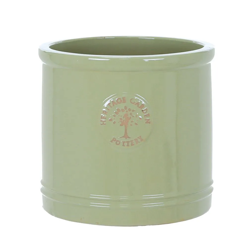 Woodlodge 20cm Mint Green Glazed Heritage Cylinder Pot