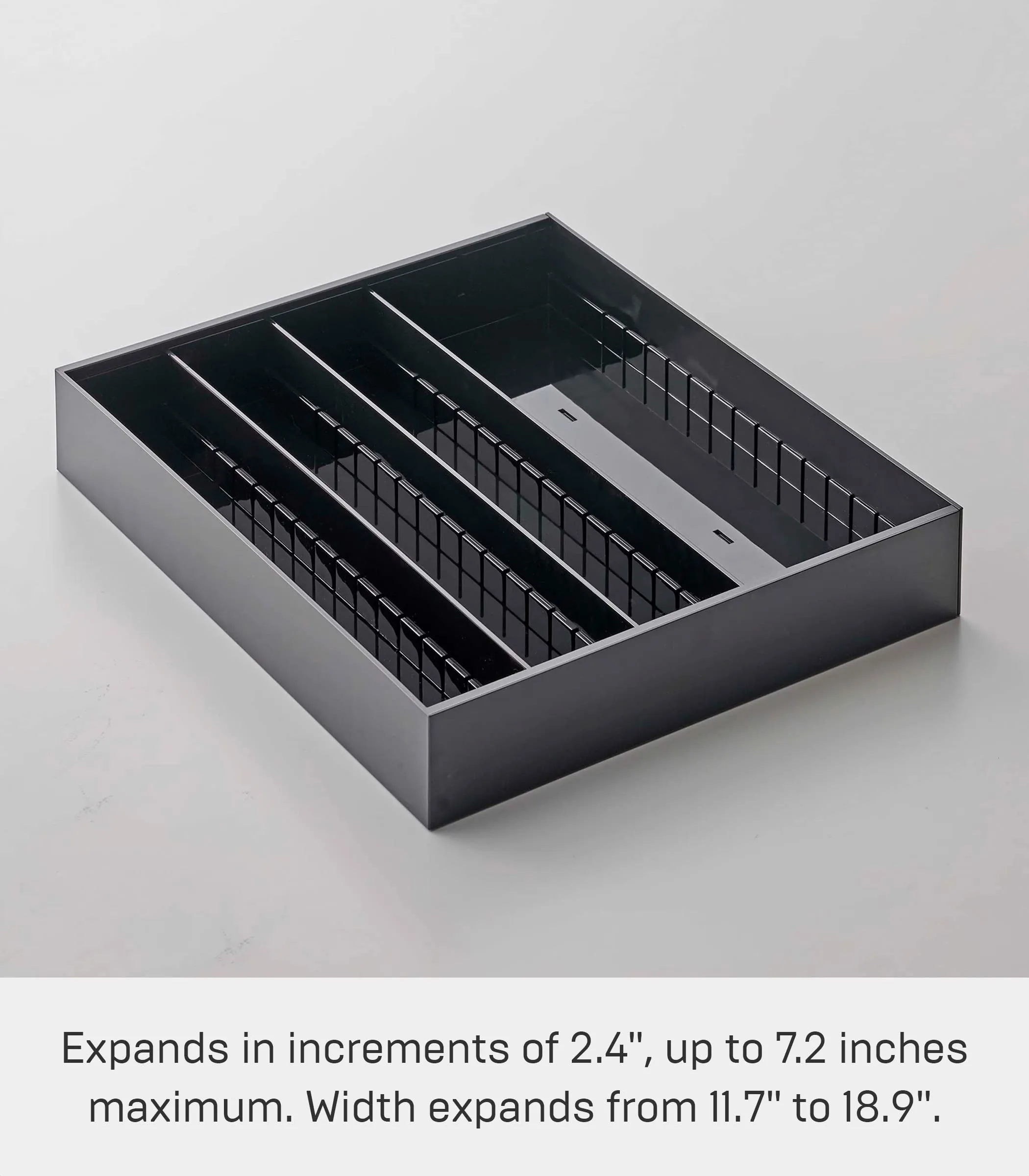 Yamazaki Home Tower Cutlery Drawer Organizer - Kitchen Silverware Utensil Storage Tray - Expandable I - Abs Plastic